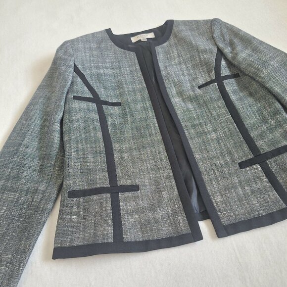 💙 Kasper Metallic Thread Blazer Size 10 Office Formal Contemporary - Picture 4 of 8